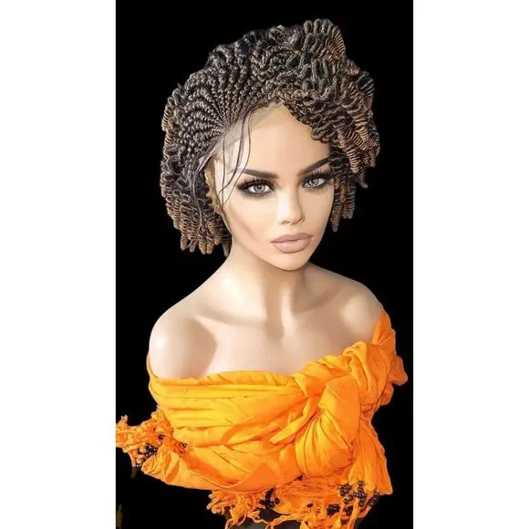 Braided Wig Handmade Micro Millions Braids, Short Kinky Twists, NWT, Short - Picture 6 of 15